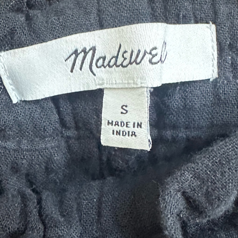 Madewell Black Linen Pull On Pants - Picture 2 of 5